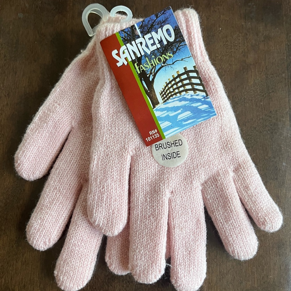 Girls acrylic gloves pink